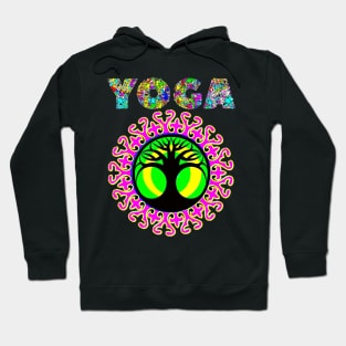 Yogo Lover's Tree of Life Perfect Pink Green "O" Spirituality Graphic Hoodie